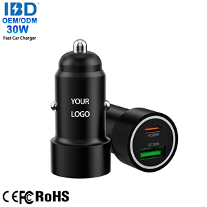 Cargador de Coche IBD Wholesale Mini PD30W con Doble <span class=keywords><strong>USB</strong></span> Tipo <span class=keywords><strong>C</strong></span> QC <span class=keywords><strong>18W</strong></span> PD3.0 30W PPS de Aleación de Aluminio Metálico, Carga Rápida para Teléfono Móvil - Product Image 1