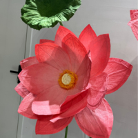 Penjualan laris bunga raksasa Lotus kertas buatan tangan untuk Mall dekorasi luar ruangan pesta pernikahan