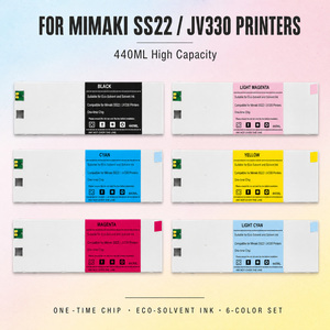 Cartucho de Tinta Eco Solvente OCB de 440 ml para Mimaki SS22, 6 Colores, Tinta Compatible con Impresora con Chip Desechable para Mimaki JV330/CJV200 - Product Image 1