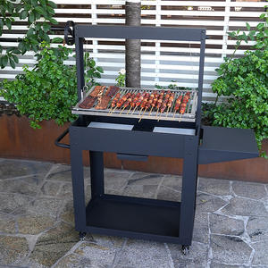 <span class=keywords><strong>Barbecue</strong></span> à charbon de bois multifonctionnel en acier inoxydable avec chaîne de suspension, hauteur réglable et anti-rouille - Product Image 2