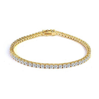 Bracelet tennis de luxe en argent sterling 925 avec moissanite, 2 mm, couleur D, clarté VVS1, sertissage à 4 griffes, fermoir double sécurité, finition raffinée