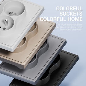 Chất lượng cao đôi căn cứ pháp ổ cắm với cảm ứng mềm mại PC bảng điều chỉnh tiêu chuẩn Châu Âu Ổ cắm ổ cắm sử dụng cho khách sạn nhà - Product Image 2
