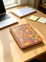 Carnet à spirale vintage à imprimé floral, pages intérieures vierges, fermeture à élastique, reliure dorée, journal pour le bureau et la prise de notes