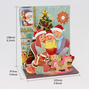 Cartes de vœux A5 avec impression de musique à aimant LED <span class=keywords><strong>Carte</strong></span> de vœux de Noël 3d enregistrable personnalisée - Product Image 1