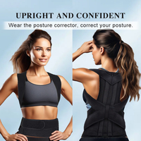 Correcteur de posture de la colonne claviculaire, ceinture dorsale respirante, réglable, soutien professionnel, protection en polyester/nylon, dos droit