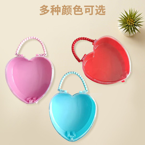 Heart-Shaped Storage <b>Box</b> For Kids Jewelry Hair Accessory Makeup Organizer Pink <b>Red</b> Sky Blue Transparent Pink Covered - Product Image 3