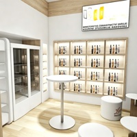 Aménagement intérieur de café, comptoirs de bar à café, vitrines pour salon de thé, présentoirs en verre, personnalisation complète de la pièce, décoration de magasin