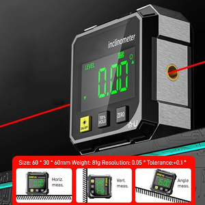 Huishoudelijke dubbelzijdige laser-<span class=keywords><strong>inclinometer</strong></span> Multifunctionele vierzijdige magnetische absorptie Hoekniveau Kleine hellingmeetinstrumenten - Product Image 2