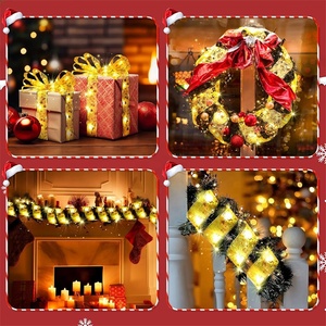 Baru dekorasi pohon Natal pita lampu pernikahan ulang tahun keluarga pesta Festival sutra pita Natal peri lampu baja - Product Image 6