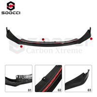 Pare-chocs avant en fibre de carbone sèche style V pour kits carrosserie BMW G80 G81 M3 G82 G83 M4, avec prise d'air avant, spoiler, diffuseur, lèvre et séparateur de pare-chocs