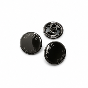 Boutons-pression métalliques personnalisés en alliage de zinc plaqué à chaud avec logo, pour vêtements, avec attaches en 4 parties - Product Image 3