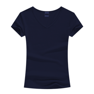 Bán Buôn Trống Đồng Bằng 100% Bông <span class=keywords><strong>V</strong></span>-Cổ Áo Thun Cô Gái 'T Áo Sơ Mi Tùy Chỉnh In Ấn Kỹ Thuật Số <span class=keywords><strong>V</strong></span>ới Logo In Phụ Nữ <span class=keywords><strong>V</strong></span> Cổ T-Shirts - Product Image 2