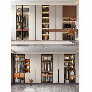 2025 élégant design de garde-robe en bois personnalisé convertible pour le stockage à la maison du salon - Product Image 1