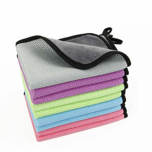 ผ้าเช็ดจานไมโครไฟเบอร์ลายเกล็ดปลา ผ้าขนหนูไมโครไฟเบอร์ ซับน้ำได้ดี ผ้าทำความสะอาดแบบไม่ใช้น้ำมัน ใช้งานได้สองด้าน - Product Image 5