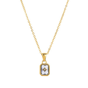 Kalung Liontin Tulang Selangka Bintang Kristal Polaris Jade 12 Tanggal Lahir, Rantai Baja Anti Karat Tidak Luntur, Lapis Emas 18K, Hadiah - Product Image 6