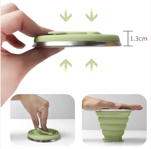 Đóng mở di động tái sử dụng leakproof thể thao cốc nước Silicone + thép không gỉ 180ml du lịch cốc cà phê - Product Image 3