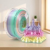 Filamen PLA Pelangi Newmars3dp 1.75mm Mengkilap, Bahan Habis Pakai Printer 3D 1kg Bersertifikasi ISO9001 untuk Model Dekoratif