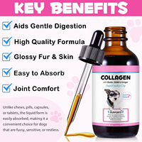 Gouttes de collagène liquide personnalisées pour animaux de compagnie, absorption rapide, soulagement des démangeaisons chez le chien, vitamine C et acide hyaluronique pour la santé de la peau, du pelage et digestive