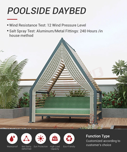 Tumbona de Aluminio Landsharp con Colchón y Almohadas, Muebles de Exterior para Playa, Jardín, Hotel, Piscina, Tumbona Reclinable - Product Image 6