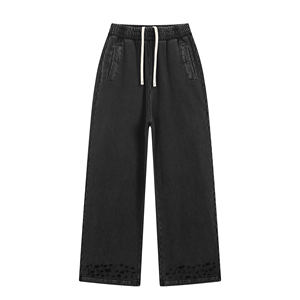 High-Street Pantalones recortados de gran tamaño Snow Wash Deshilachados Straight - Product Image 1