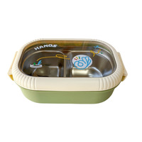 Boîte à lunch isotherme en acier inoxydable pour étudiants et employés de bureau, boîte bento portable à double compartiment, capacité 1-3L, Instagram