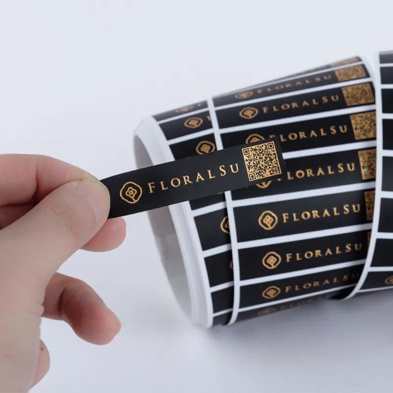 Printing Rose Gold Sticker, Waterproof Roll Gold Foil Roll Gloss Custom Logo Stickers Packaging Label (old)