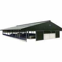 Structure en acier préfabriquée pour abri de vaches, bâtiment économique pour l'élevage, hangar à bétail haute résistance, assemblage rapide, hangar agricole