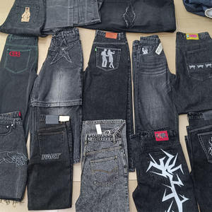 Vêtements pour hommes fabriqués en usine Design personnalisé quatre saisons nouveau jean simple ample à jambe droite le jean à jambe large en denim d'été - Product Image 6