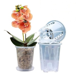 <span class=keywords><strong>Pot</strong></span> de fleurs portable en plastique transparent avec design clair pour plantes à racines aériennes, orchidées, avec <span class=keywords><strong>pot</strong></span> de contrôle des racines transparent - Product Image 1