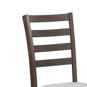 Wogy Modern Portable Outdoor Garden <b>Side</b> Dining Chair Set 2 Brown Wood Ladder Backrest White Seats Eco-Friendly 5-Year Warranty - Product Image 3