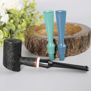 Cazoleta Premium de Madera de Boj Tipo Curvo Clásico para Fumar en Seco, con Filtro de Carbón Activado de 9mm, Boquilla de Acrílico Colorida, Portátil - Product Image 3