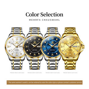 Montre à quartz classique pour homme, étanche, en acier inoxydable, avec calendrier, luminescente, personnalisable OEM, livraison rapide, 2906 - Product Image 6