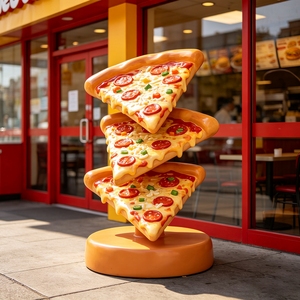 Scultura F196 in FRP a strati impilati a forma di <span class=keywords><strong>hamburger</strong></span>, statua alimentare per ristoranti, centri commerciali, parchi, piazze, esterni, impermeabile, personalizzabile - Product Image 2