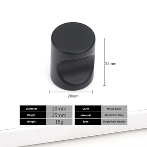 Modern Solid Aluminum Cabinet <strong>Knobs</strong> With Ergonomic Finger Notch Single Hole <strong>Pulls</strong> for Wardrobe Cupboard Doors - Product Image 5