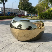 Sculpture de galets en acier inoxydable pour pelouse extérieure, pierres hautement polies, sculptures de pavés pour jardin