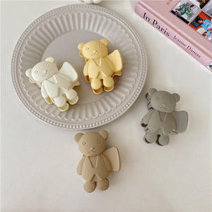 Colorato carino resina opaca orso di plastica bambini artiglio Clip animali del fumetto 2023 bambina nuova grande Clip artiglio per capelli pastello - Product Image 5