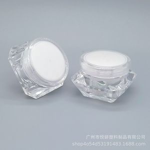 Diamond Shaped Acrylic Cream Jars 5g Transparent Cosmetic Packaging For Face Cream And Lotion - Product Image 4