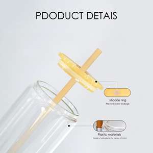 เรา RTS ถ้วยพลาสติกอะคริลิกใสขนาด16ออนซ์พร้อมฝาพลาสติกสี - Product Image 4