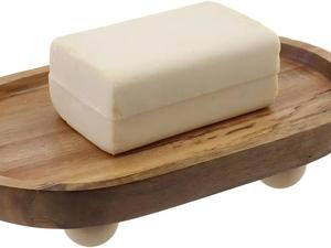 Plateau à <span class=keywords><strong>savon</strong></span> ovale <span class=keywords><strong>en</strong></span> <span class=keywords><strong>bois</strong></span> d'acacia de style ferme moderne, socle <span class=keywords><strong>en</strong></span> <span class=keywords><strong>bois</strong></span> pour service ou vanité - Product Image 5