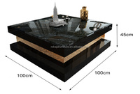 Table basse carrée de Style italien de luxe Table centrale de soutien en acier inoxydable artisanale en marbre haut de gamme Table à thé de salon familial