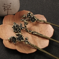 Cigare drague aiguille plug cigarette aiguille rétro cent fleurs épingle à cheveux femme cheveux Hanfu épingle à cheveux.