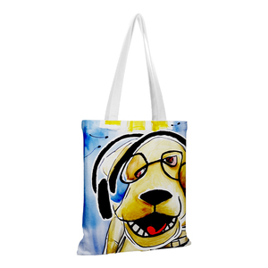 Sac fourre-tout en coton polyester réutilisable avec logo imprimé personnalisé, sac de shopping promotionnel - Product Image 1