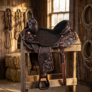 Selle d'équitation anglaise légère en cuir véritable, durable et la plus vendue, pour la course hippique, provenant d'un grossiste - Product Image 2