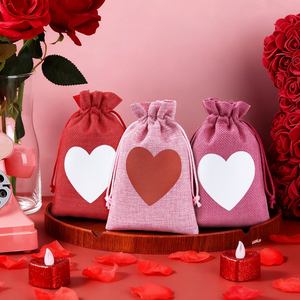 Geschenkboxen zum Valentinstag, Jutebeutel für Geschenke, Valentinsparty, Jute-Hochzeitsgeschenkbeutel für Süßigkeiten & kleine Geschenke - Product Image 6