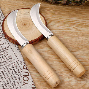 Stainless Steel Curved Knife 3.9in Multi Purpose Fruit Vegetable Cutting Knife With <b>Wooden</b> Handle High Polish Finish - Product Image 2