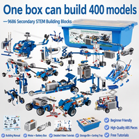 Blocs de construction de robots programmables, ensemble électrique éducatif 9686, plastique ABS, 40 pièces, jouet d'assemblage à engrenages variables pour garçons de 14 ans et plus