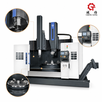 Torno CNC Vertical de Alta Precisión para Trabajos Pesados en Metal con Sistema de Refrigeración y Transportador de Virutas