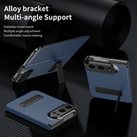 Étui de protection en cuir pour téléphone à écran pliable avec support métallique invisible, protection de l'appareil photo, antichoc, design à rabat