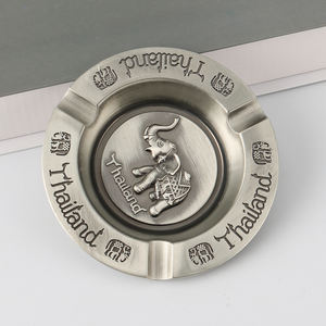 Cendrier rond classique personnalisé d'usine en alliage de Zinc cendrier de luxe en métal éléphant souvenir de thaïlande - Product Image 1