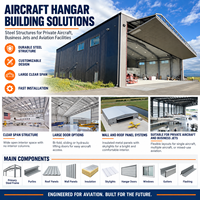 Hangar d'avion préfabriqué en structure métallique haute résistance GloStar, bâtiment métallique à grande portée pour projets aéroportuaires et aéronautiques
